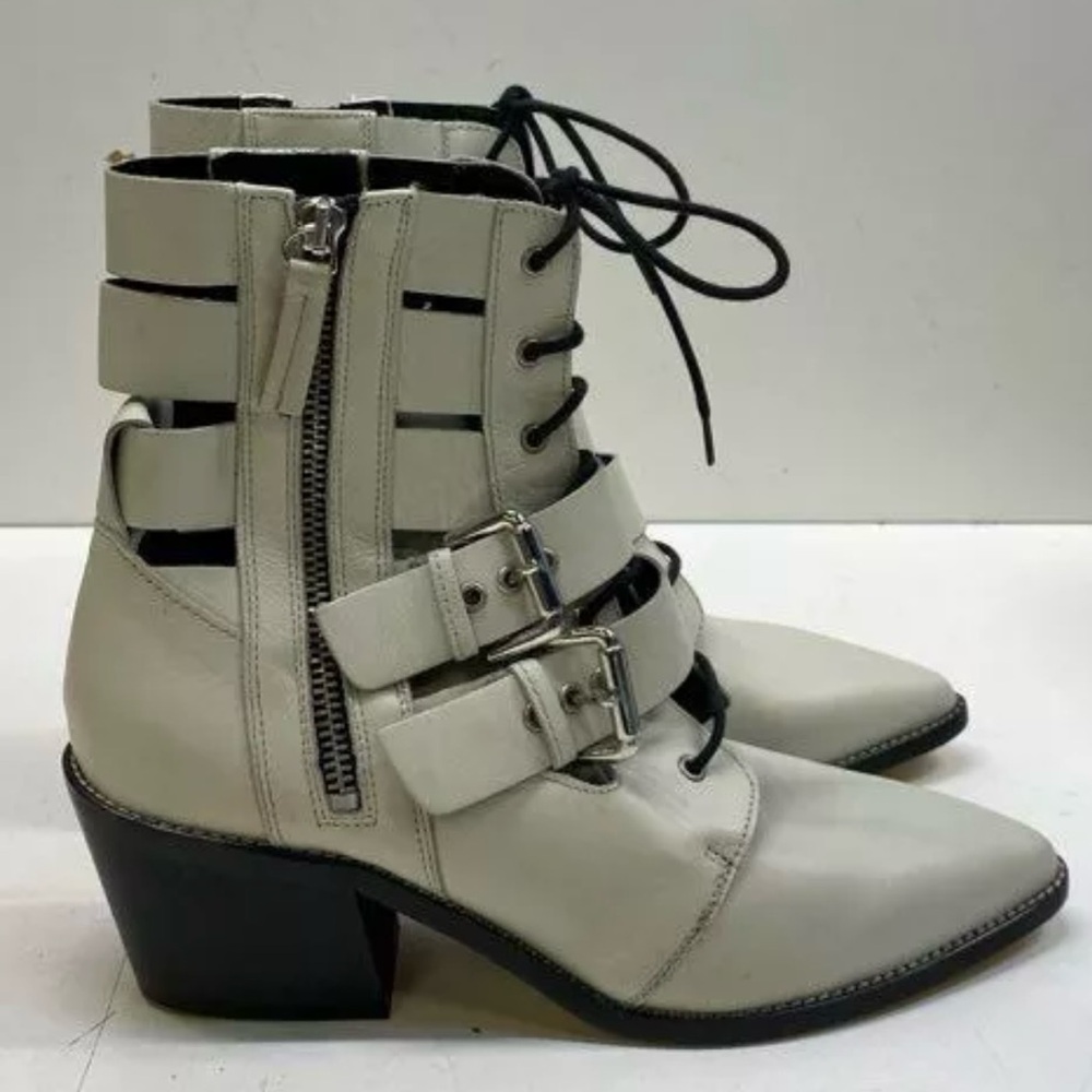 TOPSHOP lace-up strapped leather boots - Picture 2 of 8